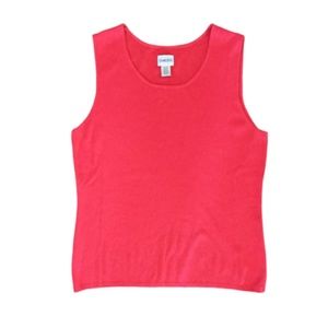 Chico's Red Stretchy Ribbed Shell Tank
